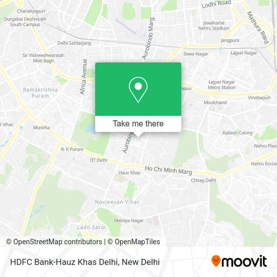 HDFC Bank-Hauz Khas Delhi map