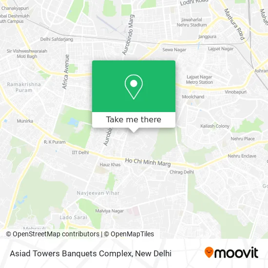 Asiad Towers Banquets Complex map