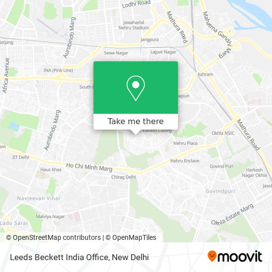 Leeds Beckett India Office map