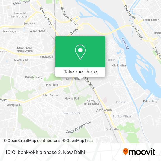 ICICI bank-okhla phase 3 map