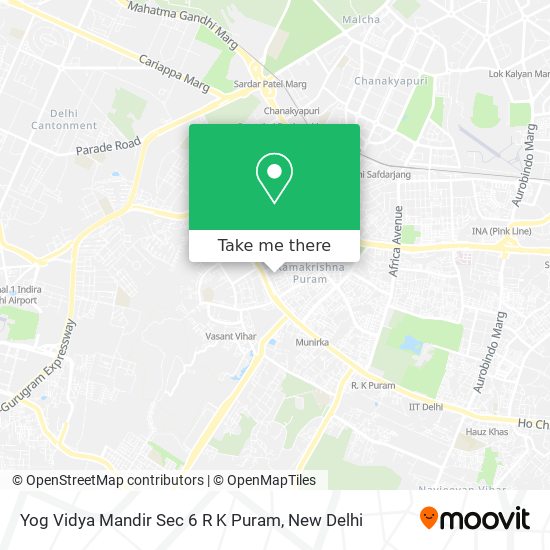 Yog Vidya Mandir Sec 6 R K Puram map