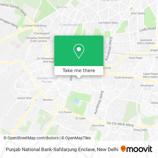 Punjab National Bank-Safdarjung Enclave map