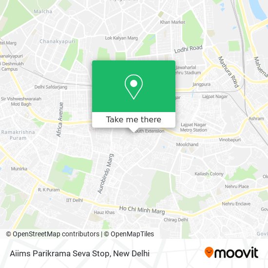 Aiims Parikrama Seva Stop map