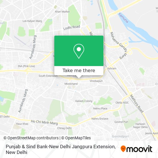 Punjab & Sind Bank-New Delhi Jangpura Extension map
