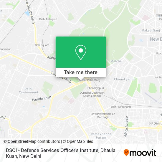 DSOI - Defence Services Officer's Institute, Dhaula Kuan map