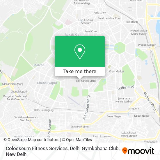 Colosseum Fitness Services, Delhi Gymkahana Club map