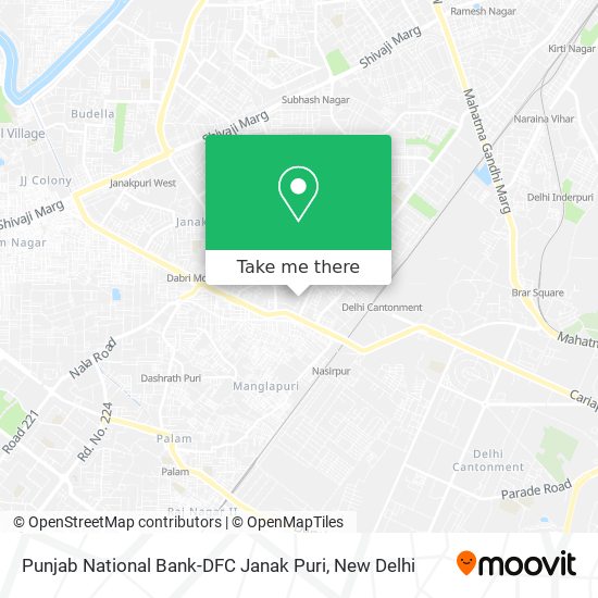 Punjab National Bank-DFC Janak Puri map