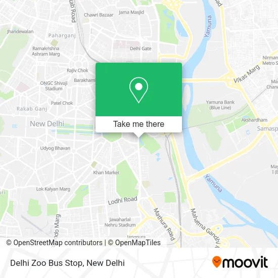 Delhi Zoo Bus Stop map