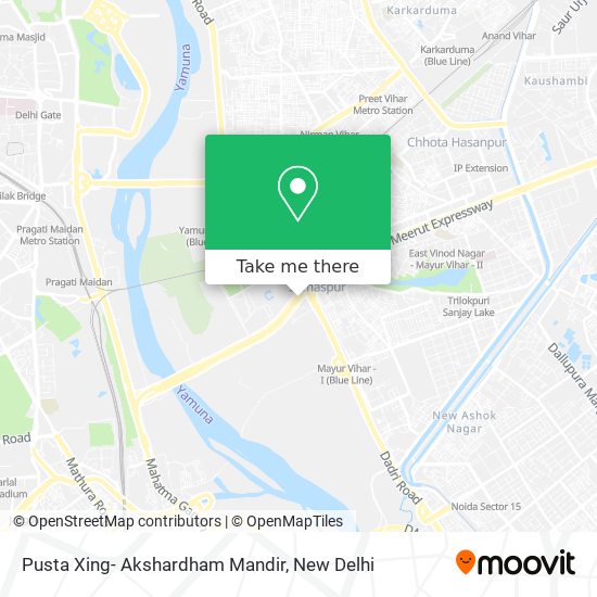 Pusta Xing- Akshardham Mandir map