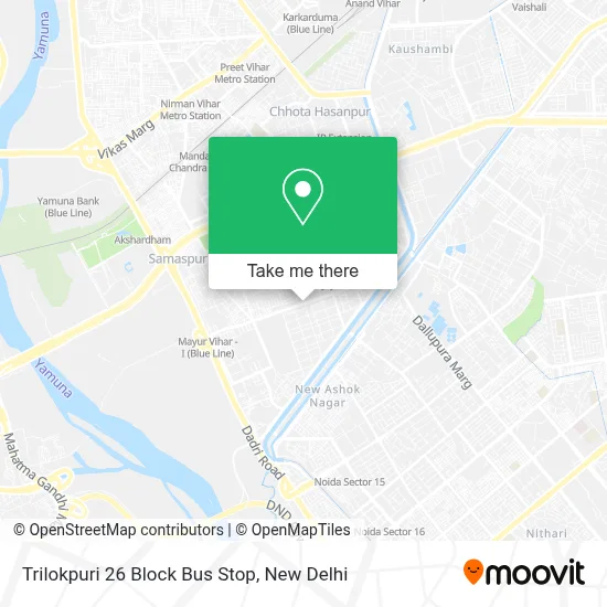 TRILOKPURI 26 BLOCK bus stop map