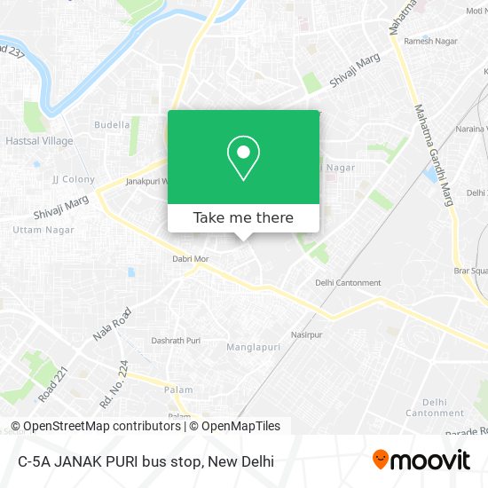C-5A JANAK PURI bus stop map