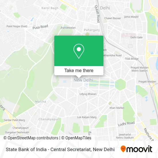 State Bank of India-Central Sectt map