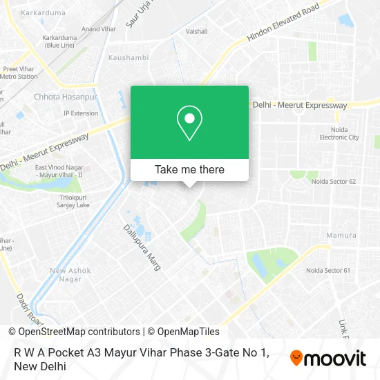 R W A Pocket A3 Mayur Vihar Phase 3-Gate No 1 map