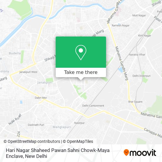 Hari Nagar Shaheed Pawan Sahni Chowk-Maya Enclave map