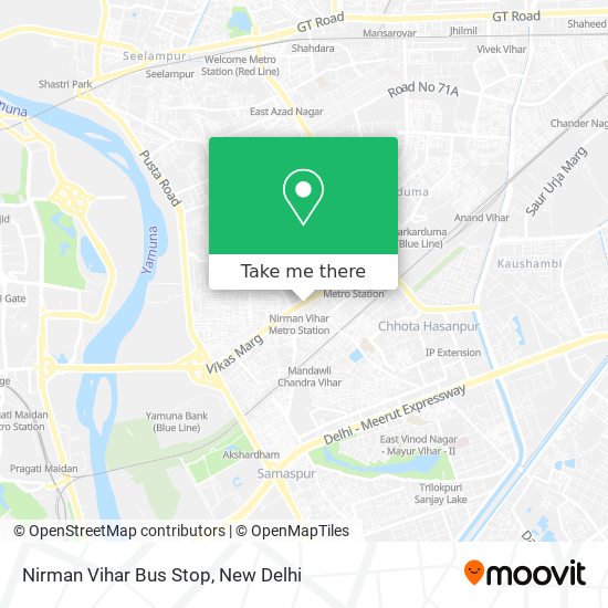 Nirman Vihar Bus Stop map