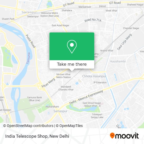India Telescope Shop map