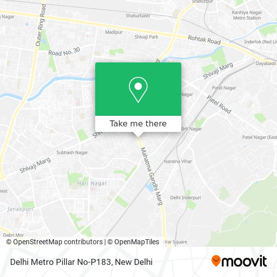 Delhi Metro Pillar No-P183 map