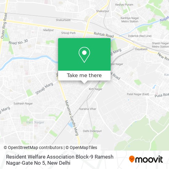 Resident Welfare Association Block-9 Ramesh Nagar-Gate No 5 map