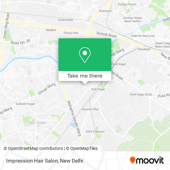 How to get to Impression Hair Salon in Delhi by Bus, Metro or Train?