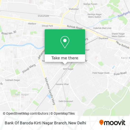 Bank Of Baroda-Kirti Nagar Branch map