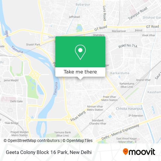 Geeta Colony Block 16 Park map