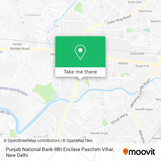 Punjab National Bank-RBI Enclave Paschim Vihar map