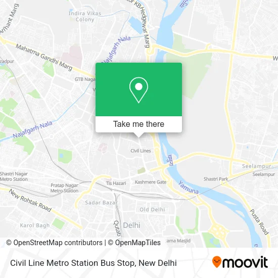 Civil Line Metro Station Bus Stop map