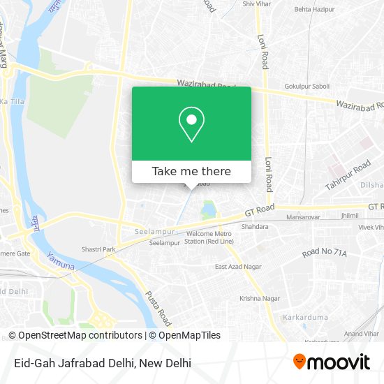 Eid-Gah Jafrabad Delhi map