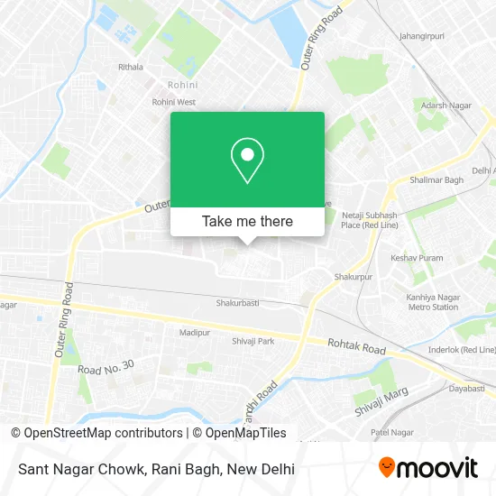 Sant Nagar Chowk, Rani Bagh map