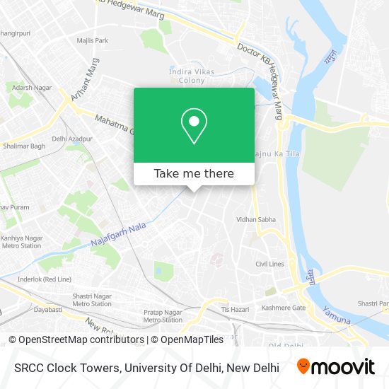 SRCC Clock Towers, University Of Delhi map
