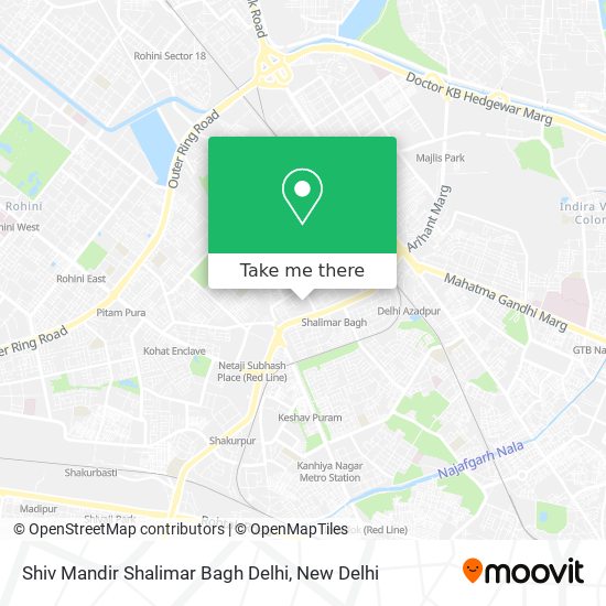 Shiv Mandir Shalimar Bagh Delhi map