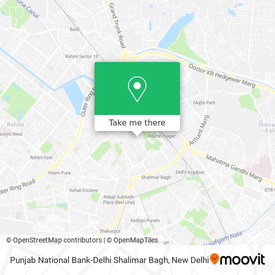 Punjab National Bank-Delhi Shalimar Bagh map