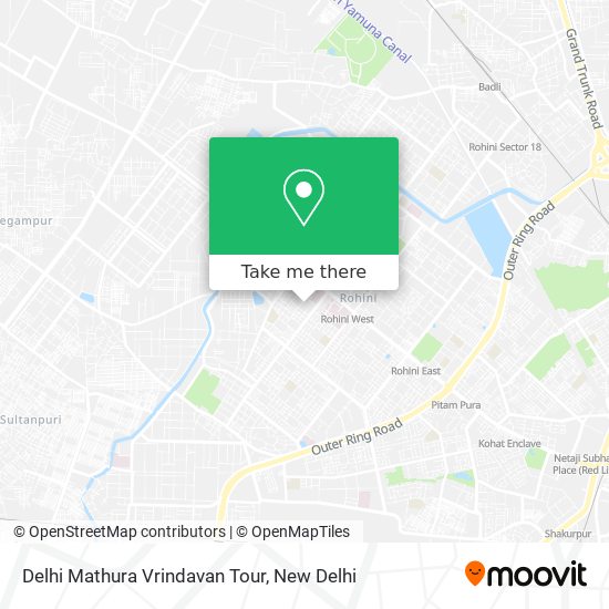 Delhi Mathura Vrindavan Tour map