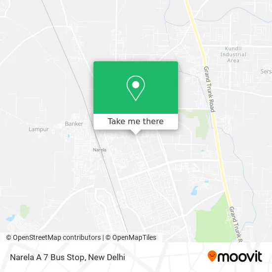 Narela A 7 Bus Stop map