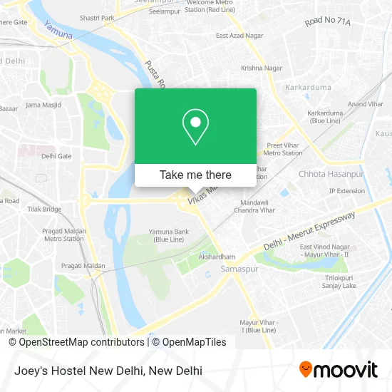 Joey s Hostel New Delhi map