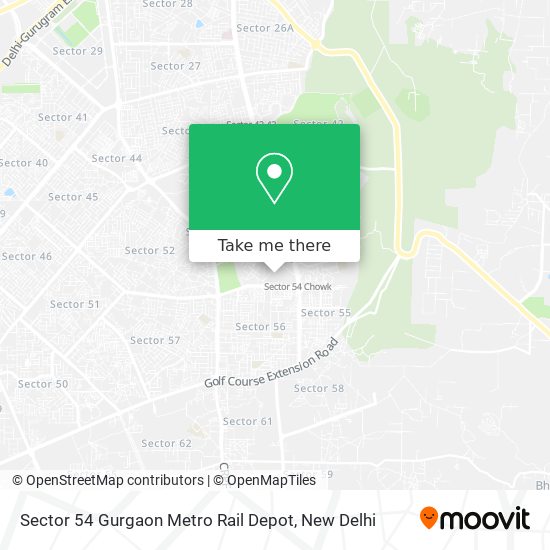 Sector 54 Gurgaon Metro Rail Depot map