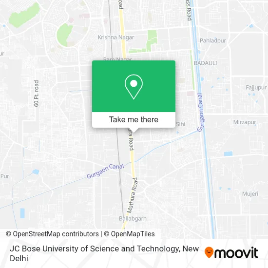 JC Bose University of Science and Technology map