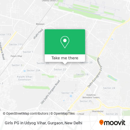Girls PG in Udyog Vihar, Gurgaon map