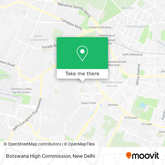 Botswana High Commission map