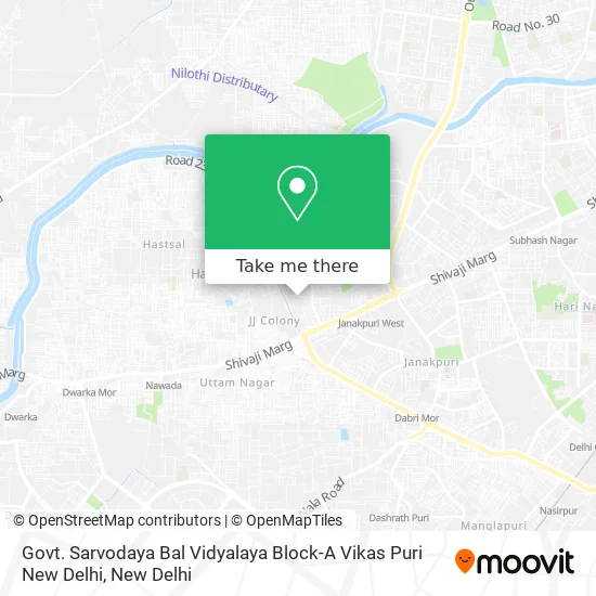 Govt. Sarvodaya Bal Vidyalaya Block-A Vikas Puri New Delhi map