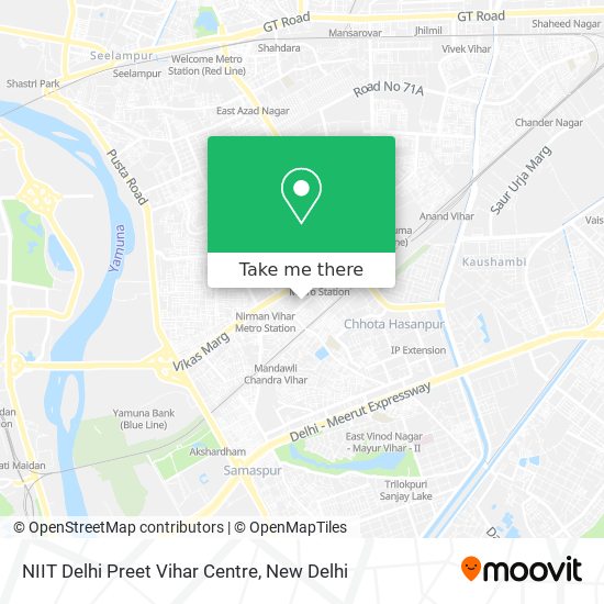 NIIT Delhi Preet Vihar Centre map