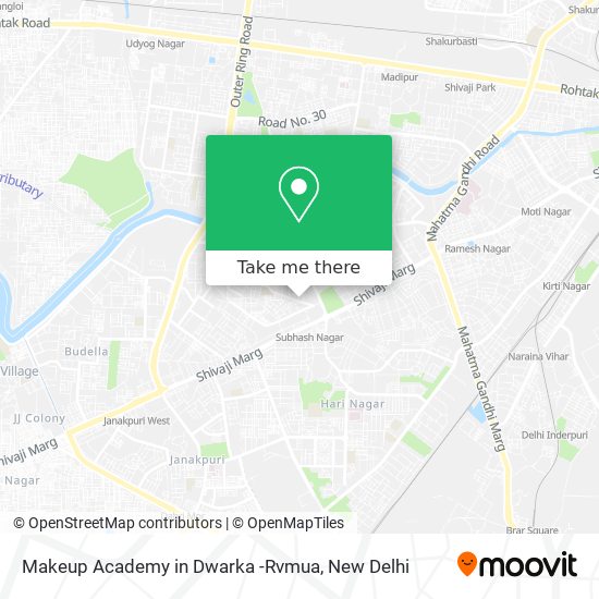 Makeup Academy in Dwarka -Rvmua map