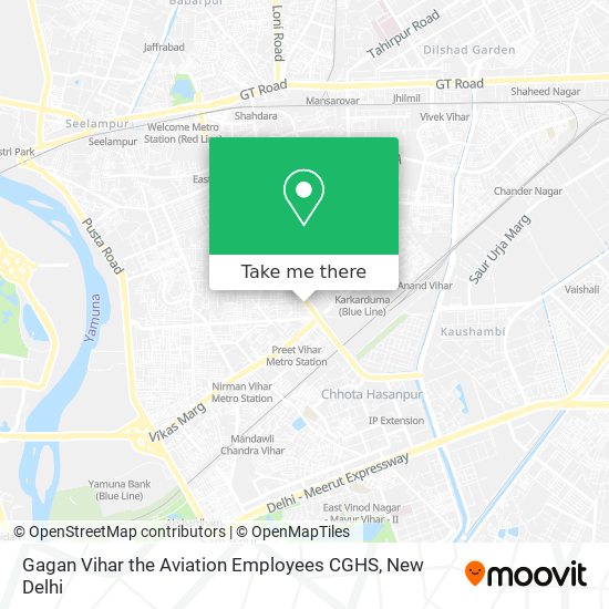 Gagan Vihar the Aviation Employees CGHS map