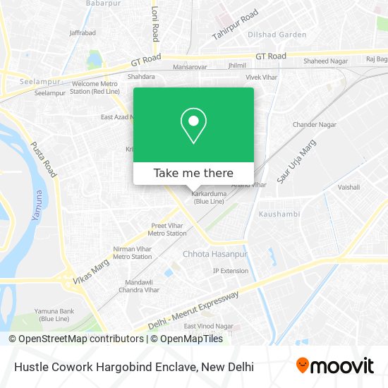 Hustle Cowork Hargobind Enclave map