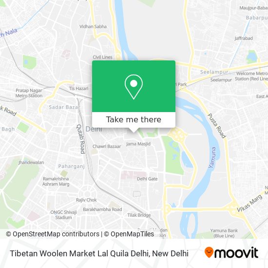 Tibetan Woolen Market Lal Quila Delhi map