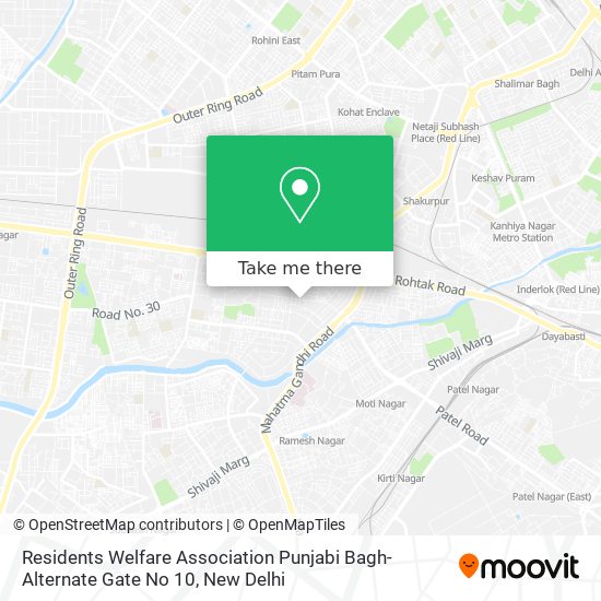 Residents Welfare Association Punjabi Bagh-Alternate Gate No 10 map