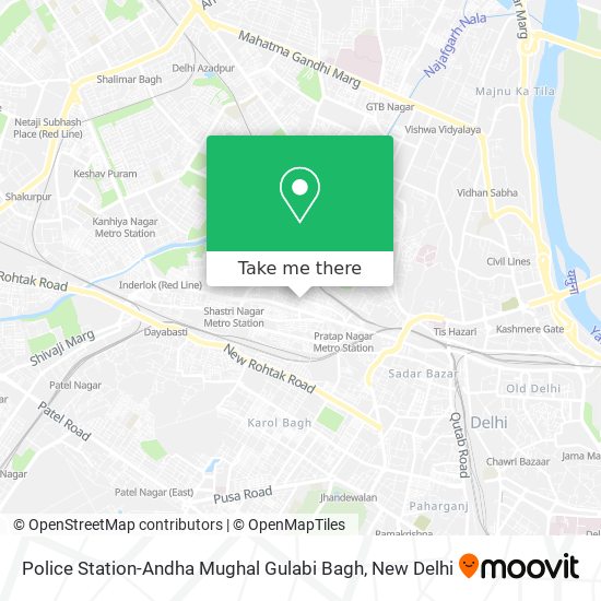 Police Station-Andha Mughal Gulabi Bagh map