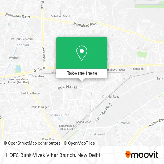 HDFC Bank-Vivek Vihar Branch map