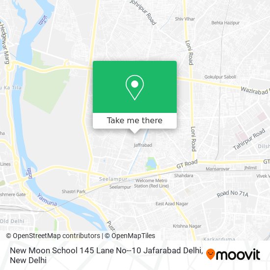 New Moon School 145 Lane No--10 Jafarabad Delhi map