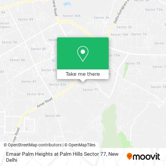 Emaar Palm Heights at Palm Hills Sector 77 map